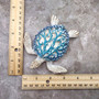 White Sea Turtle Blue Coral Shell Figurine (1 figure approx. 4+ inches) Rough White Blue Sea Turtle Statuette for decor gifts & collecting! Copyright 2025 SeaShellSupply.com.