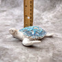 White Sea Turtle Blue Coral Shell Figurine (1 figure approx. 4+ inches) Rough White Blue Sea Turtle Statuette for decor gifts & collecting! Copyright 2025 SeaShellSupply.com.