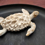 White Sea Turtle Tan Coral Shell Figurine (1 figure approx. 4+ inches) Rough White Tan Sea Turtle Statuette for decor gifts & collecting!
