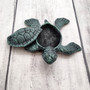 Green Sea Turtle Key Box With Lid Metal (1 key box approx. 5+ inches) Dark Aged Green Cast Iron Sea Turtle Box for keys trinkets & gifting! Copyright 2025 SeaShellSupply.com.