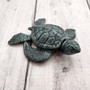 Green Sea Turtle Key Box With Lid Metal (1 key box approx. 5+ inches) Dark Aged Green Cast Iron Sea Turtle Box for keys trinkets & gifting! Copyright 2025 SeaShellSupply.com.