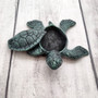 Green Sea Turtle Key Box With Lid Metal (1 key box approx. 5+ inches) Dark Aged Green Cast Iron Sea Turtle Box for keys trinkets & gifting! Copyright 2025 SeaShellSupply.com.