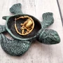Green Sea Turtle Key Box With Lid Metal (1 key box approx. 5+ inches) Dark Aged Green Cast Iron Sea Turtle Box for keys trinkets & gifting!