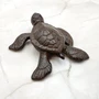Brown Sea Turtle Key Box With Lid Metal (1 key box approx. 5+ inches) Aged Rust Brown Cast Iron Sea Turtle Box for keys trinkets & gifting!