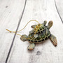 Green Mother Baby Sea Turtle Christmas Ornament Resin (1 turtle approx. 3.5+ inches) Green Resin Sea Turtle Pair Figure for holiday décor! Copyright 2025 SeaShellSupply.com.