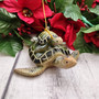 Green Mother Baby Sea Turtle Christmas Ornament Resin (1 turtle approx. 3.5+ inches) Green Resin Sea Turtle Pair Figure for holiday décor! Copyright 2025 SeaShellSupply.com.