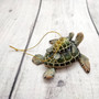 Green Mother Baby Sea Turtle Christmas Ornament Resin (1 turtle approx. 3.5+ inches) Green Resin Sea Turtle Pair Figure for holiday décor! Copyright 2025 SeaShellSupply.com.