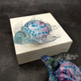Pink Blue Sea Turtle Glass Figurine Swirl (1 turtle approx. 4+ inches long) Colorful Pink Blue Glass Sea Turtle for gifts & coastal décor! Copyright 2025 SeaShellSupply.com.