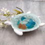 Sea Turtle Light Green White Bowl (1 dish approx. 7+ inches) Green White Sea Turtle Ceramic Dish for gifting jewelry trinkets & candy! Copyright 2025 SeaShellSupply.com.