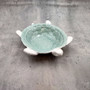 Sea Turtle Light Green White Bowl (1 dish approx. 7+ inches) Green White Sea Turtle Ceramic Dish for gifting jewelry trinkets & candy! Copyright 2025 SeaShellSupply.com.