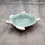 Sea Turtle Light Green White Bowl (1 dish approx. 7+ inches) Green White Sea Turtle Ceramic Dish for gifting jewelry trinkets & candy! Copyright 2025 SeaShellSupply.com.