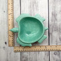 Sea Turtle Pastel Green Plate (1 dish approx. 6.75+ inches wide) Green Sea Turtle Ceramic Dish for coastal table charm display & kitchen accent Copyright 2025 SeaShellSupply.com.