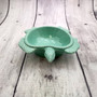 Sea Turtle Pastel Green Plate (1 dish approx. 6.75+ inches wide) Green Sea Turtle Ceramic Dish for coastal table charm display & kitchen accent Copyright 2025 SeaShellSupply.com.