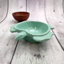 Sea Turtle Pastel Green Plate (1 dish approx. 6.75+ inches wide) Green Sea Turtle Ceramic Dish for coastal table charm display & kitchen accent Copyright 2025 SeaShellSupply.com.