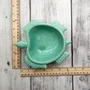 Sea Turtle Pastel Green Plate (1 dish approx. 6.75+ inches wide) Green Sea Turtle Ceramic Dish for coastal table charm display & kitchen accent