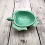 Sea Turtle Pastel Green Plate (1 dish approx. 6.75+ inches wide) Green Sea Turtle Ceramic Dish for coastal table charm display & kitchen accent