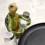 Green Sea Turtle Salt Pepper Shaker Holder Set (1 turtle approx. 5.5+ inches) Green Sea Turtle Spice Shaker Holder for kitchen or table!