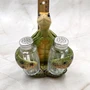 Green Sea Turtle Salt Pepper Shaker Holder Set (1 turtle approx. 5.5+ inches) Green Sea Turtle Spice Shaker Holder for kitchen or table!