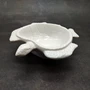 Sea Turtle Glossy White Ceramic Plate (1 dish approx. 6.75+ inches wide) White Turtle Dish for coastal table display & nautical decor!