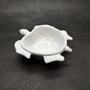 Sea Turtle Glossy White Ceramic Plate (1 dish approx. 6.75+ inches wide) White Turtle Dish for coastal table display & nautical decor!