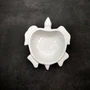 Sea Turtle Glossy White Ceramic Plate (1 dish approx. 6.75+ inches wide) White Turtle Dish for coastal table display & nautical decor!