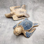 Large Blue Sea Turtle Painted Wood (1 sea turtle approx. 10+ inches) Dark Blue Painted Wooden Sea Turtle Figure for home décor & display! Copyright 2025 SeaShellSupply.com.