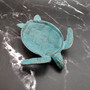 Cast Iron Sea Turtle Blue Metal Dish (1 dish approx. 7+ inches wide) Blue Metal Sea Turtle Plate adds coastal charm to kitchen & home! Copyright 2025 SeaShellSupply.com.