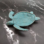 Cast Iron Sea Turtle Blue Metal Dish (1 dish approx. 7+ inches wide) Blue Metal Sea Turtle Plate adds coastal charm to kitchen & home! Copyright 2025 SeaShellSupply.com.