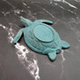 Cast Iron Sea Turtle Blue Metal Dish (1 dish approx. 7+ inches wide) Blue Metal Sea Turtle Plate adds coastal charm to kitchen & home! Copyright 2025 SeaShellSupply.com.