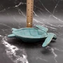 Cast Iron Sea Turtle Green Metal Dish (1 dish approx. 7+ inches wide) Green Metal Sea Turtle Plate adds coastal charm to kitchen & home!