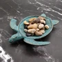 Cast Iron Sea Turtle Green Metal Dish (1 dish approx. 7+ inches wide) Green Metal Sea Turtle Plate adds coastal charm to kitchen & home!