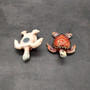 Orange Sea Turtle Resin Fridge Magnet (1 turtle approx. 3+ inches) Orange Red Resin Sea Turtle Magnet Gift for coastal fridges & cabinets!