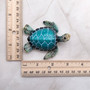 Teal Blue Sea Turtle Resin Fridge Magnet (1 turtle approx. 3+ inches) Aqua Teal Blue Resin Sea Turtle Magnet Gift for fridges & cabinets!