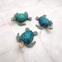 Teal Blue Sea Turtle Resin Fridge Magnet (1 turtle approx. 3+ inches) Aqua Teal Blue Resin Sea Turtle Magnet Gift for fridges & cabinets!