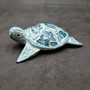 Blue Wood Sea Turtle Sea Glass Shell Figurine (1 figure approx. 6+ inches long) Mosaic Sea Glass Shell Wood Sea Turtle for home decor! Copyright 2025 SeaShellSupply.com