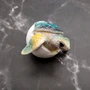 Sea Turtle Egg Hatchling Aqua Blue Shell (1 sea turtle approx. 2+ inches) Blue Painted Resin Baby Sea Turtle Egg for coastal home décor!