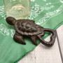 Brown Metal Sea Turtle Bottle Opener (1 opener approx. 4.5+ inches) Cast Iron Patina Sea Turtle Bottle Opener for coastal kitchen or home!