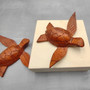 Carved Wooden Sea Turtle Brown (1 turtle approx. 3.5+ inch wide) Wood Sea Turtle Figure for coastal beach home display & decoration! Copyright 2025 SeaShellSupply.com.