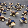 Cowrie Shell Sea Turtle Figurines Dark Blue Hat (3 figures approx. 2+ inches) Cute Cowrie Seashell Sea Turtles for gifts decor & display! Copyright 2025 SeaShellSupply.com