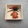 Handmade Koa Wood Sea Turtle Keychain (1 keychain approx. 2.5+ inches) Wooden Sea Turtle Keychain for gifting or decorative charm! Copyright 2025 SeaShellSupply.com