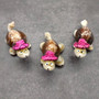 Cowrie Shell Sea Turtle Figurines Pink Hat (3 figures approx. 2+ inches) Cute Cowrie Seashell Sea Turtles for gifts decor & display! Copyright 2025 SeaShellSupply.com