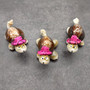 Cowrie Shell Sea Turtle Figurines Pink Hat (3 figures approx. 2+ inches) Cute Cowrie Seashell Sea Turtles for gifts decor & display!