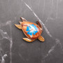 Wooden Sea Turtle Magnet Blue Hibiscus Flower (1 magnet approx. 2+ inches) Wood Sea Turtle Magnet gift for fridges cabinets doors! Copyright 2025 SeaShellSupply.com