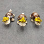 Cowrie Shell Sea Turtle Figurines Yellow Hat (3 figures approx. 2+ inches) Cute Cowrie Seashell Sea Turtles for gifts decor & display! Copyright 2025 SeaShellSupply.com