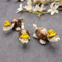 Cowrie Shell Sea Turtle Figurines Yellow Hat (3 figures approx. 2+ inches) Cute Cowrie Seashell Sea Turtles for gifts decor & display! Copyright 2025 SeaShellSupply.com