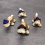 Cowrie Shell Sea Turtle Figurines Purple Hat (3 figures approx. 2+ inches) Cute Cowrie Seashell Sea Turtles for gifts decor & display! Copyright 2025 SeaShellSupply.com.