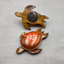 Wooden Sea Turtle Magnet Orange Hibiscus Flower (1 magnet approx. 2+ inches) Wood Sea Turtle Magnet gift for fridges cabinets doors! Copyright 2025 SeaShellSupply.com.