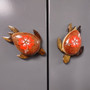 Wooden Sea Turtle Magnet Orange Hibiscus Flower (1 magnet approx. 2+ inches) Wood Sea Turtle Magnet gift for fridges cabinets doors! Copyright 2025 SeaShellSupply.com.