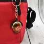 Orange Hibiscus Painted Wooden Sea Turtle Keychain (1 keychain approx. 4.25+ inches) Wooden Sea Turtle Key Fob for gifting or party favors!
