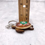 Green Hibiscus Painted Wooden Sea Turtle Keychain (1 keychain approx. 4.25+ inches) Wooden Sea Turtle Key Fob for gifting or party favors! Copyright 2025 SeaShellSupply.com.